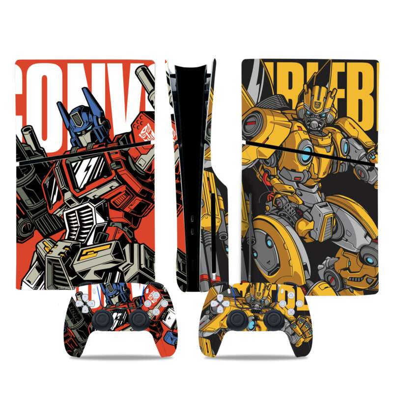 Optimus Prime Convoy And Bumblebee PS5 Slim Skin Sticker Cover