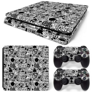 Comics Black And White Wall Craft Art PS4 Slim Skin Sticker Cover