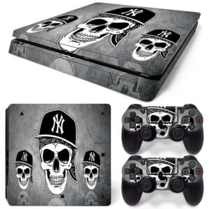 Yankees Gangstar Three Skull Art PS4 Slim Skin Sticker Decal