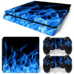 Blue Fire PS4 Slim Skin Sticker Cover