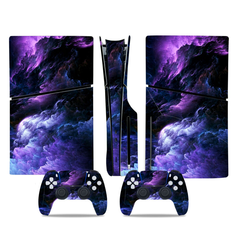 Dark Purple Clouds Artwork PS5 Slim Skin Sticker Decal