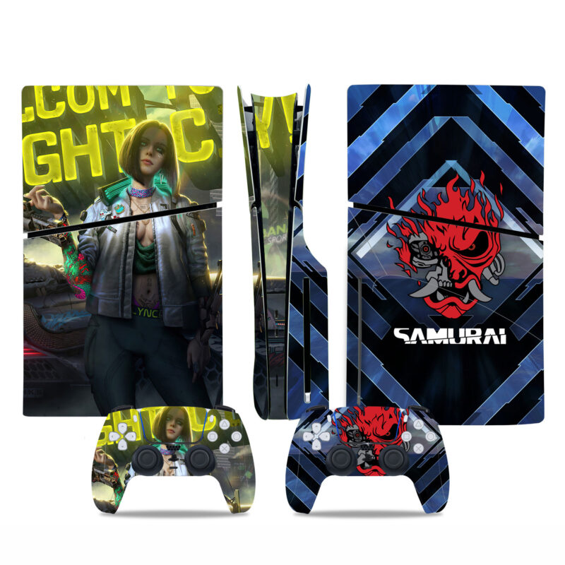 Cyberpunk 2077 And Samurai PS5 Slim Skin Sticker Decal