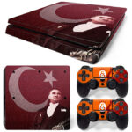 Mustafa Kemal Atatürk And Turkish Flag PS4 Slim Skin Sticker Decal