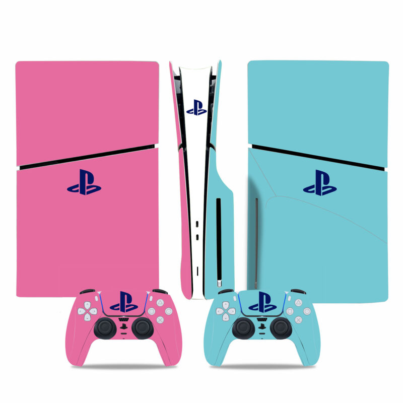 PlayStation Symbol Pink And Blue Color Skin Sticker For PS5 Slim