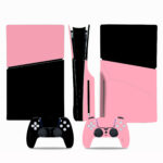 Black And Pink Color PS5 Slim Skin Sticker Cover
