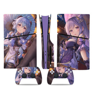 Anime Keqing And Ganyu PS5 Slim Skin Sticker Cover