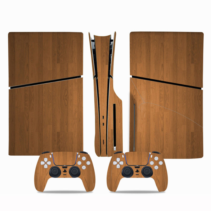 Brown Wood Texture PS5 Slim Skin Sticker Cover