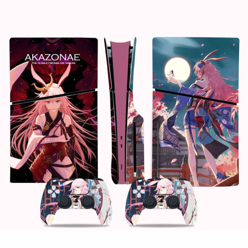 Akazonae The Scarlet Mitama Yae Sakura PS5 Slim Skin Sticker Decal