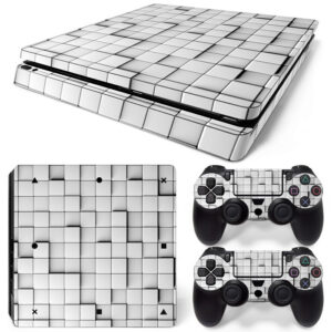 White Squares Pattern PS4 Slim Skin Sticker Cover