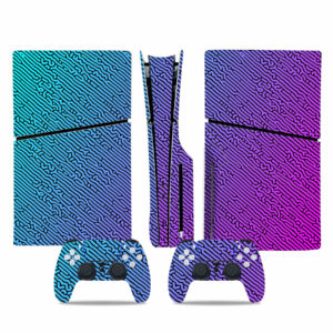 Abstract Reaction Diffusion Blue Violet Pattern Skin Sticker For PS5 Slim