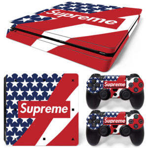 Supreme Symbol In USA Flag PS4 Slim Skin Sticker Decal