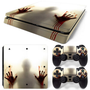 Horror Shadow Blood Handprint Zombies Skin Sticker For PS4 Slim