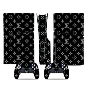 Louis Vuitton Black Pattern PS5 Slim Skin Sticker Decal