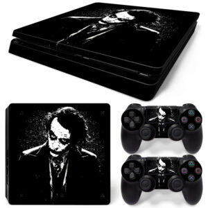 The Dark Knight Black And White Joker Art PS4 Slim Skin Sticker Cover