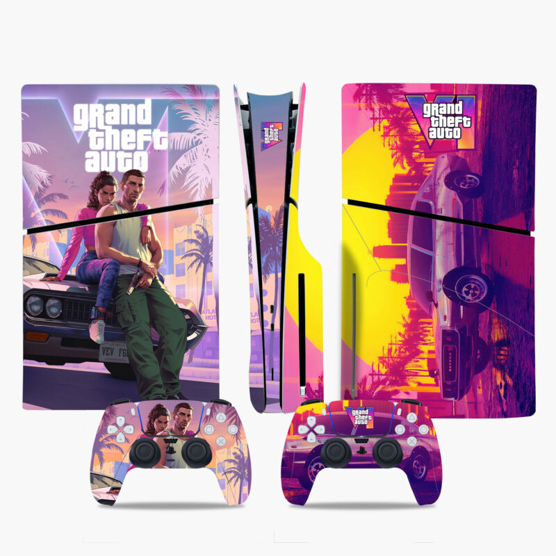 Grand Theft Auto VI PS5 Slim Skin Sticker Decal Design 4