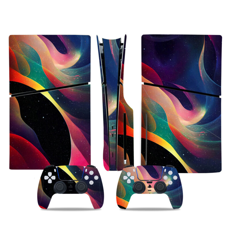 Abstract Colorful Waves Intuition PS5 Slim Skin Sticker Cover