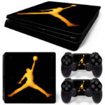 Golden Air Jordan Symbol Skin Sticker For PS4 Slim