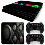 Neon Playstation Button PS4 Slim Skin Sticker Cover