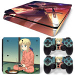 Fate/Stay Night Saber Sitting PS4 Slim Skin Sticker Decal