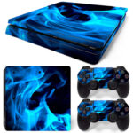 Elton Blue Fire PS4 Slim Skin Sticker Cover