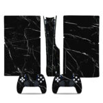 Black Marble Texture PS5 Slim Skin Sticker Cover