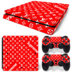 Supreme Louis Vuitton Pattern PS4 Slim Skin Sticker Decal