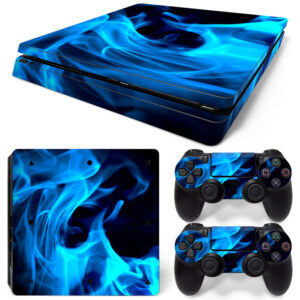 Blue Flame PS4 Slim Skin Sticker Decal