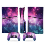 Purple Pink Blue Nebula PS5 Slim Skin Sticker Decal