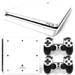 White Color PS4 Slim Skin Sticker Decal