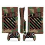 Camouflage Off-White Symbol PS5 Slim Skin Sticker Cover