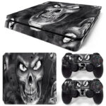 Smokey Skull On Black PS4 Slim Skin Sticker Decal