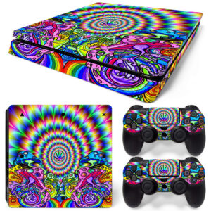 Colorful Surrealism Art Trippy PS4 Slim Skin Sticker Cover