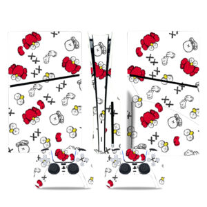 Kaws Red Pattern PS5 Slim Skin Sticker Decal