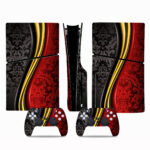 Luxury Royal Grand Black Gold Red Abstract PS5 Slim Skin Sticker Decal