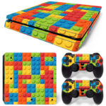 Blocks Rainbow Lego Art Pattern Skin Sticker For PS4 Slim