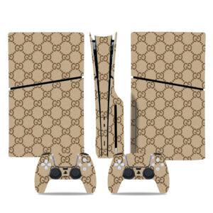 Gucci Toffee Color Pattern PS5 Slim Skin Sticker Cover