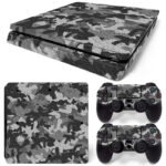 Black And White Military Camouflage PS4 Slim Skin Sticker Cover