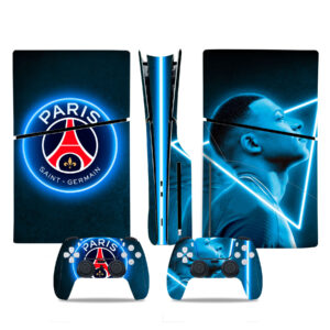 Paris Saint-Germain And Kylian Mbappé Skin Sticker For PS5 Slim