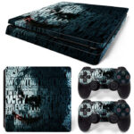 The Joker Typographic Portrait PS4 Slim Skin Sticker Decal