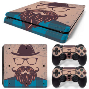 Hipster Face Art PS4 Slim Skin Sticker Cover