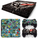 Graffiti Sticker Bomb Art And Racing Flag PS4 Slim Skin Sticker Cover