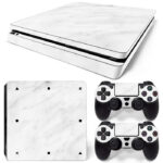 White Marble PS4 Slim Skin Sticker Cover