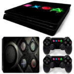 Neon PlayStation Buttons PS4 Slim Skin Sticker Decal