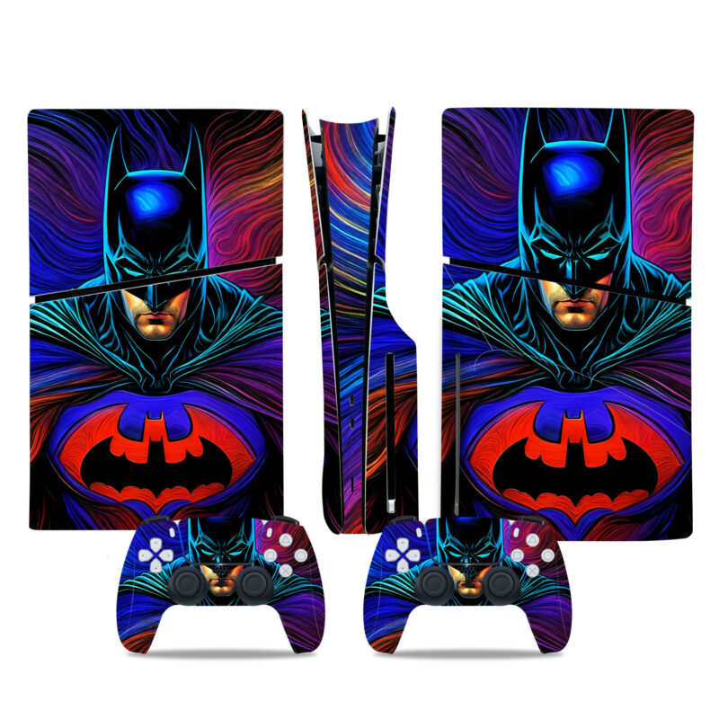 Colorful Batman Art PS5 Slim Skin Sticker Cover