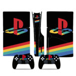 Colorful Playstation Symbol PS5 Slim Skin Sticker Cover