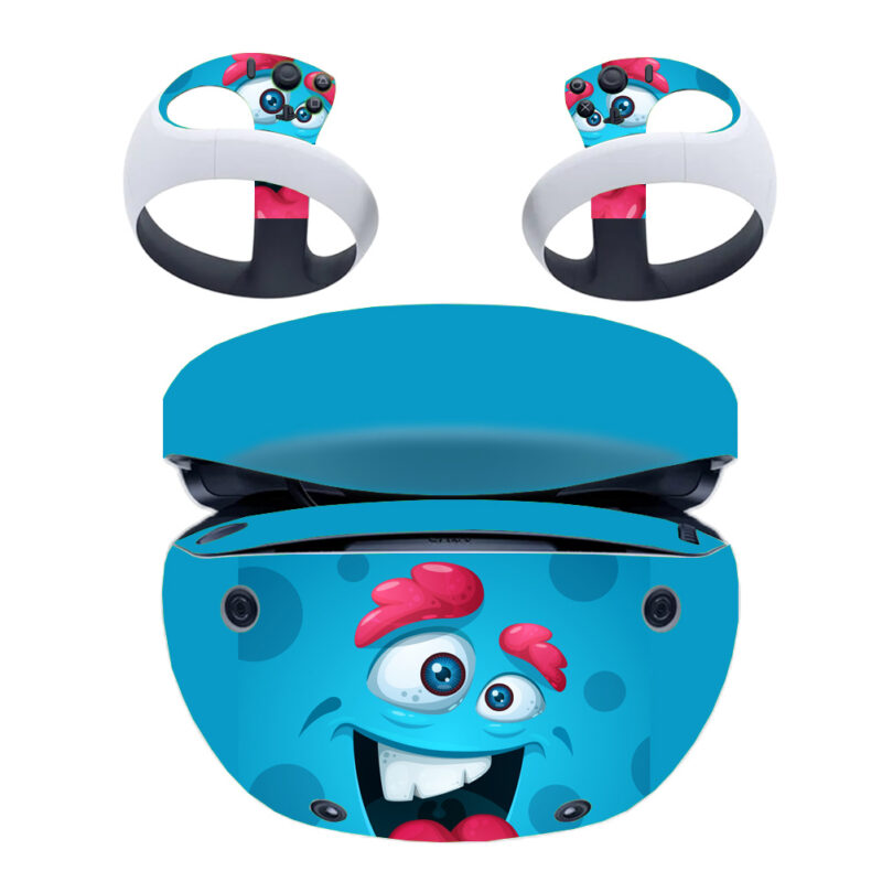 Blue And Pink Funny Cartoon PS VR2 Skin Sticker Cover