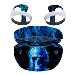 Skull With Blue Flame PS VR2 Skin Sticker Cover