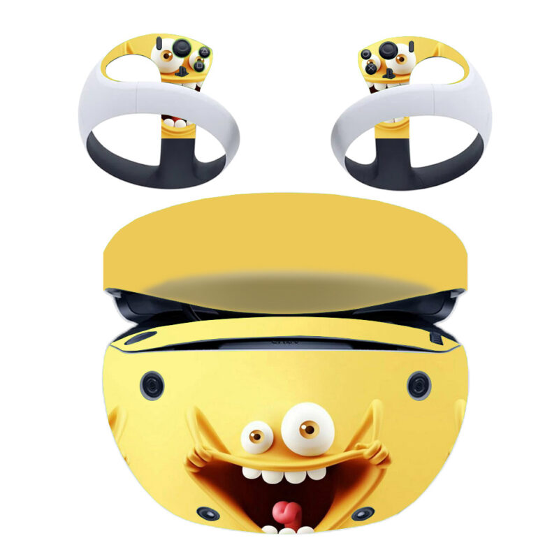 Yellow Funny Monster Face PS VR2 Skin Sticker Decal