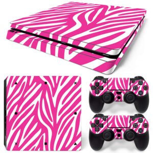 Pink Zebra Print PS4 Slim Skin Sticker Cover