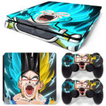 Super Saiyan Blue And Yellow Art PS4 Slim Skin Sticker Cover